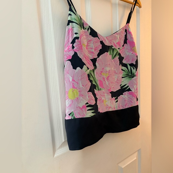 French Connection floral navy pink silk camisole tank size 2 - Picture 2 of 11